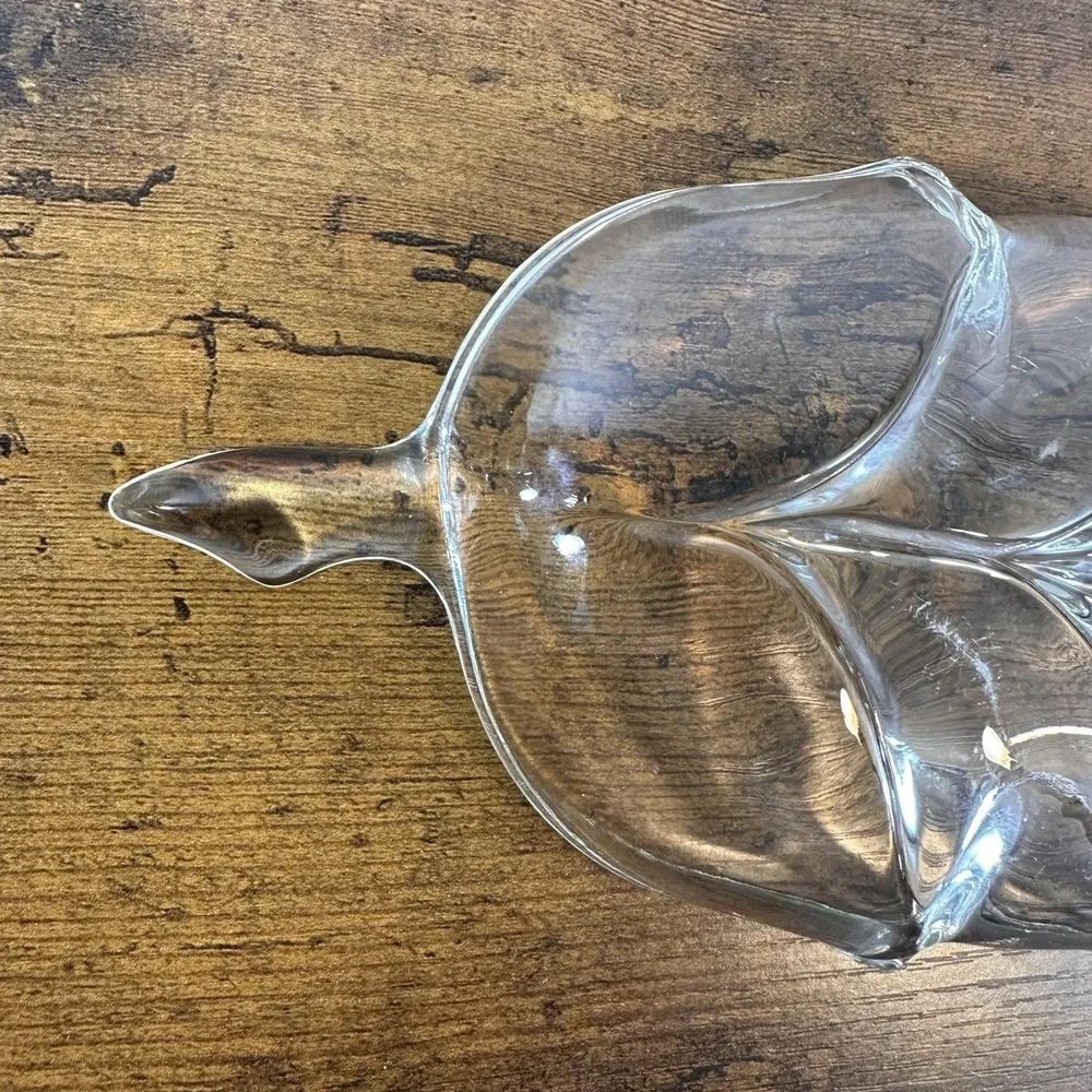 Vintage Clear Glass Leaf Shaped Relish Tray‎ Nut Trinket Dish 9.75